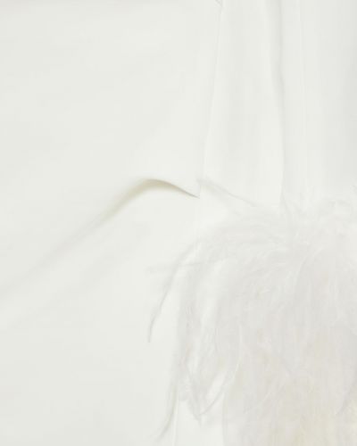 Mini haljina sa perjem od krep 16arlington bijela