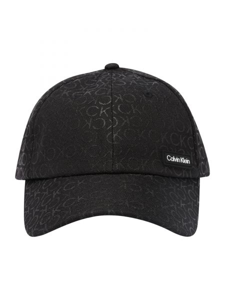 Жакардова шапка с козирки Calvin Klein черно