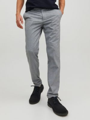 Kostkované kalhoty Jack & Jones šedé