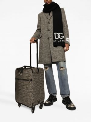 Žakárový kufr Dolce & Gabbana šedý