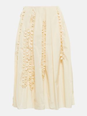 Plisované midi sukně Jil Sander bílé