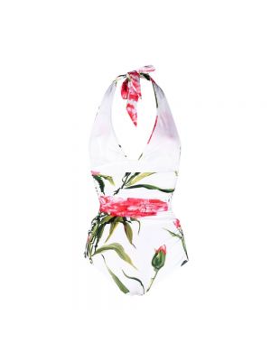Bañador de flores con estampado Dolce & Gabbana blanco