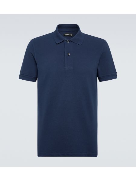 Polo de algodón Tom Ford azul