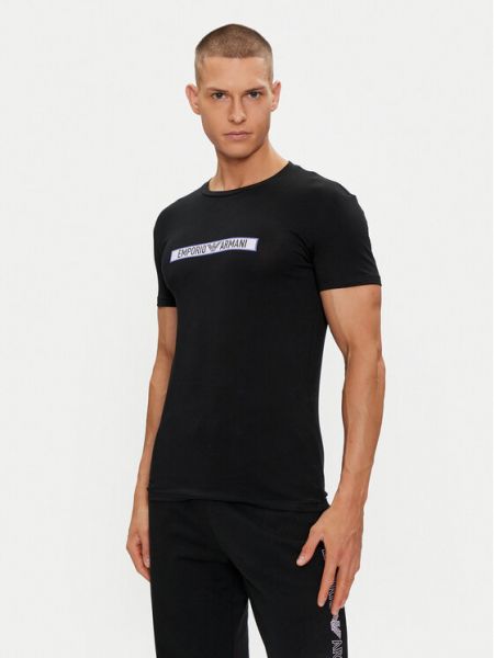 Тениска slim Emporio Armani Underwear черно