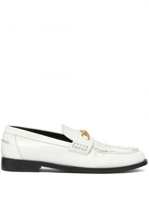 Δερμάτινα loafers Versace λευκό