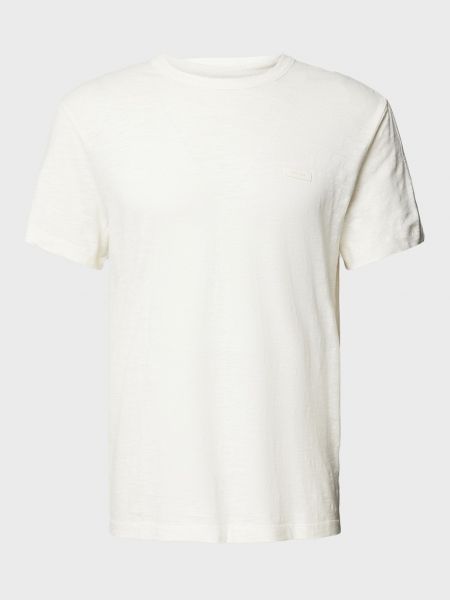 Бавовняна лляна футболка Calvin Klein біла