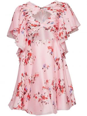 Trykt floral silke dress Carolina Herrera rosa