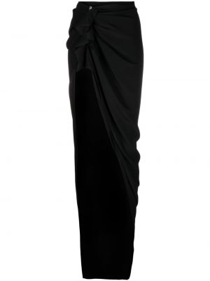 Drapované dlouhá sukně Rick Owens černé