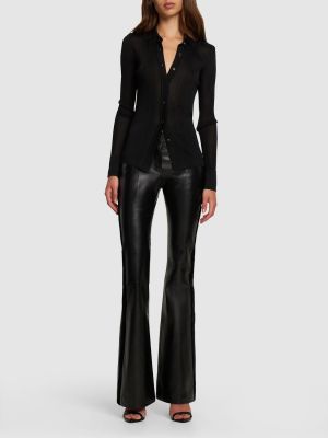 Δερμάτινο παντελόνι με χαμηλή μέση Tom Ford μαύρο