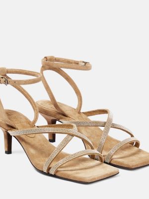 Semišové sandály Brunello Cucinelli hnědé