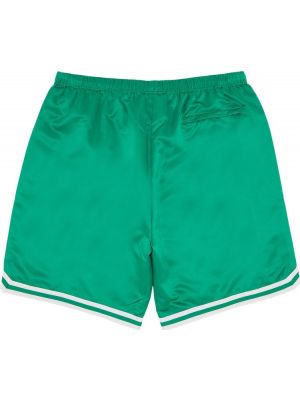 Атласные шорты Supreme зеленые