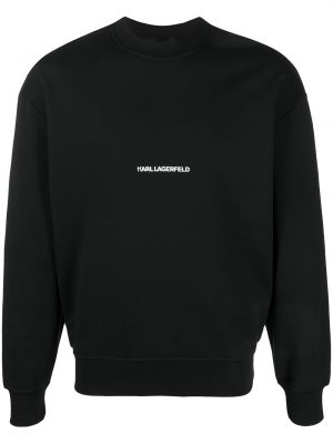 Džemperis bez kapuces ar apdruku Karl Lagerfeld melns