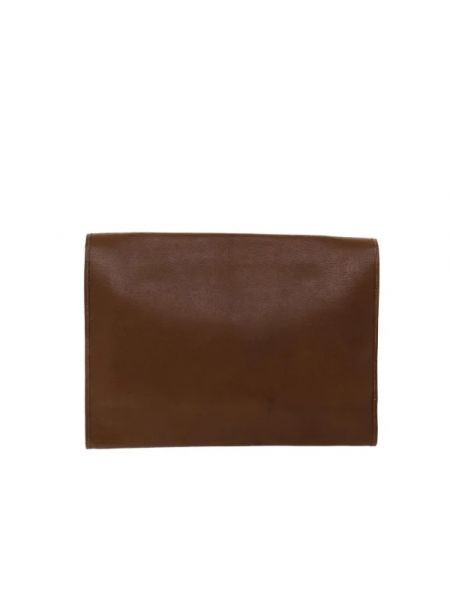 Bolso clutch de cuero retro Valentino Vintage marrón