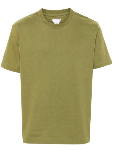 Памучна тениска с кръгло деколте Bottega Veneta зелено