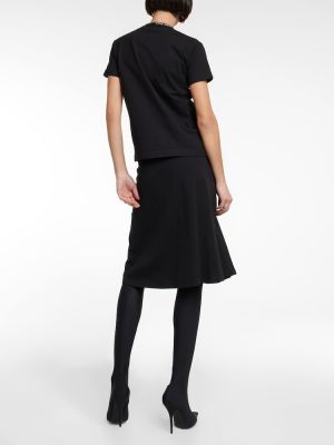 Bavlnené slim fit priliehavé tričko Balenciaga čierna