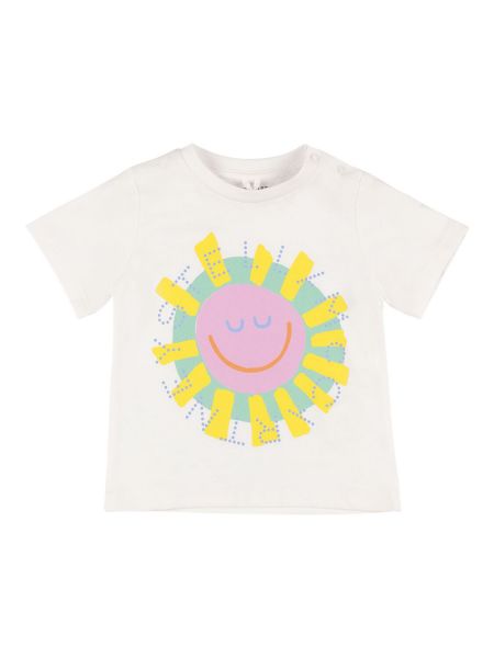 Trykt bomull t-skjorte for jenter Stella Mccartney Kids hvit