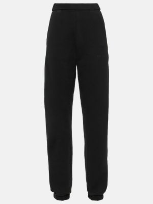 Pantaloni tuta di cotone in jersey The Attico nero