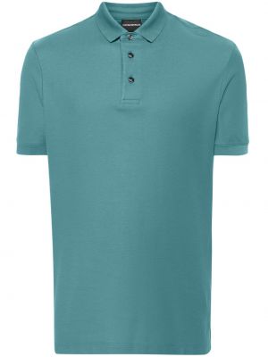 Medvilninis polo marškinėliai Emporio Armani mėlyna
