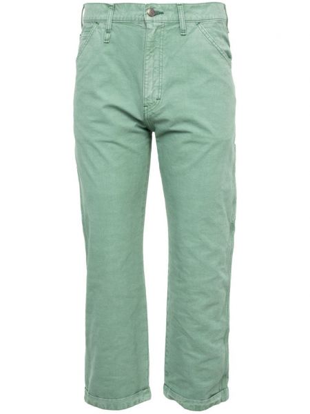 Pantaloni drepti din bumbac Human Made verde