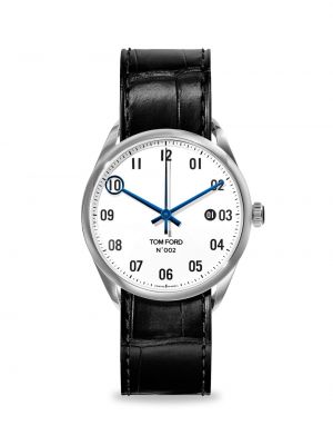 Белые кожаные часы из нержавеющей стали Tom Ford