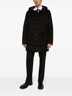 Prošívaný kašmírový kabát Dolce & Gabbana černý