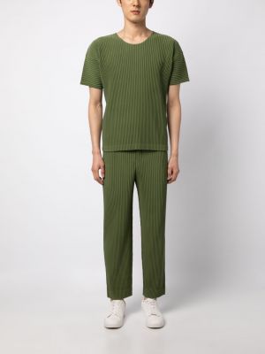 T-shirt avec manches courtes plissé Homme Plissé Issey Miyake vert