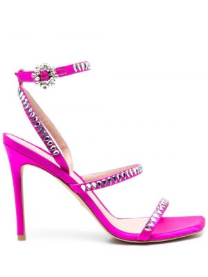 Pantofi cu toc de cristal Stuart Weitzman roz