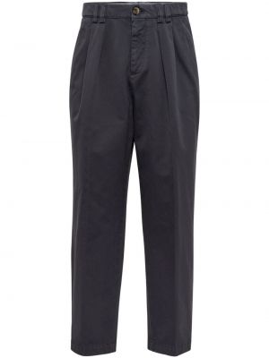 Pantaloni chino din bumbac plisate Brunello Cucinelli