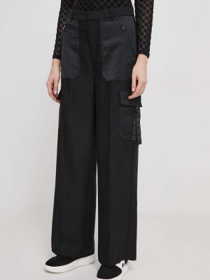 Kalhoty s vysokým pasem Dkny černé