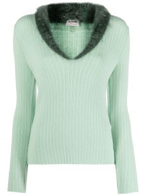 Sweter z futerkiem Blugirl zielony