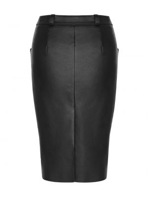 Kožená sukně Saint Laurent černé