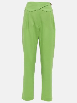 Pantalon culotte taille haute en laine Blazé Milano vert