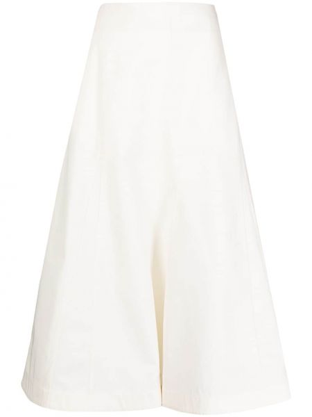 Bavlnená sukňa Jil Sander biela