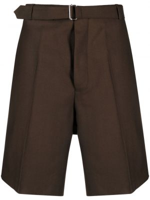 Volnene kratke hlače z zaponko Officine Generale rjava