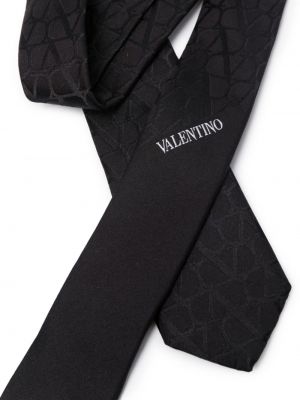 Hedvábná kravata Valentino Garavani černá