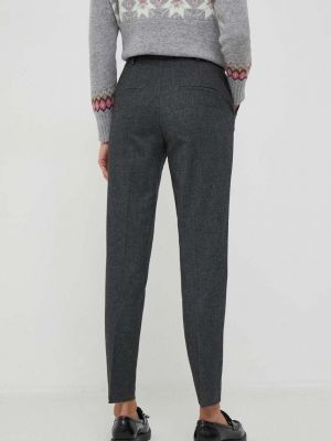 Pantaloni cu talie înaltă Sisley gri