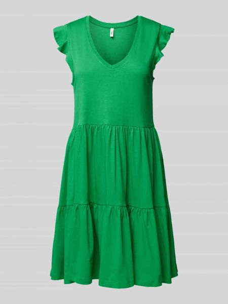 Sukienka mini z dekoltem w serek Only zielona