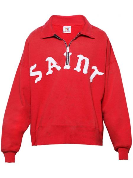 Βαμβακερός φούτερ με σχέδιο Saint Mxxxxxx κόκκινο