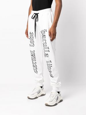 Spodnie sportowe z nadrukiem Haculla białe