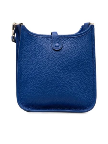 Bolso cruzado de cuero retro Hermès Vintage azul