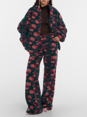 Pantaloni cu picior drept cu talie înaltă cu model floral Magda Butrym