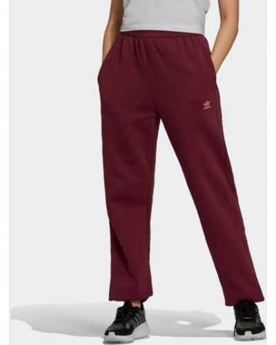 Pantaloni din fleece Adidas Originals roșu