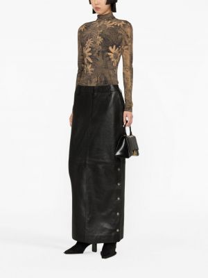 Kožená sukně Remain černé