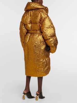 Péřový kabát Dries Van Noten zlatý