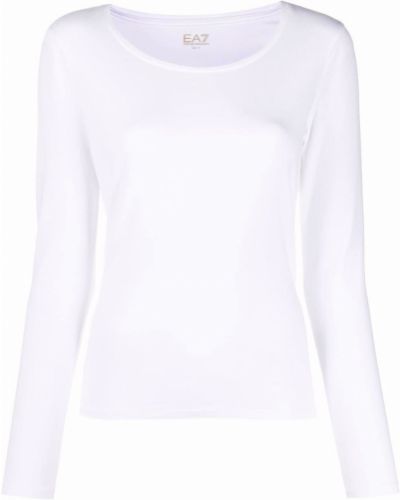 Camiseta de manga larga manga larga Ea7 Emporio Armani blanco