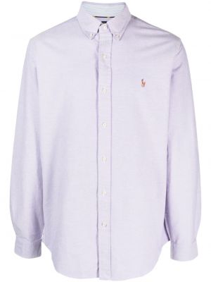 Bavlnená košeľa na zips na zips Polo Ralph Lauren oranžová