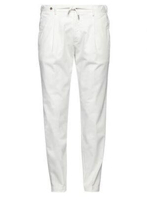 Pantaloni di lino di cotone Filetto bianco