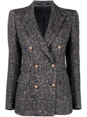 Tweed dobbeltspent blazer Tagliatore svart