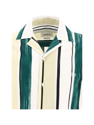 Camisa de algodón a rayas Lanvin verde