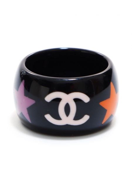 Prsten s hvězdami Chanel Pre-owned černý